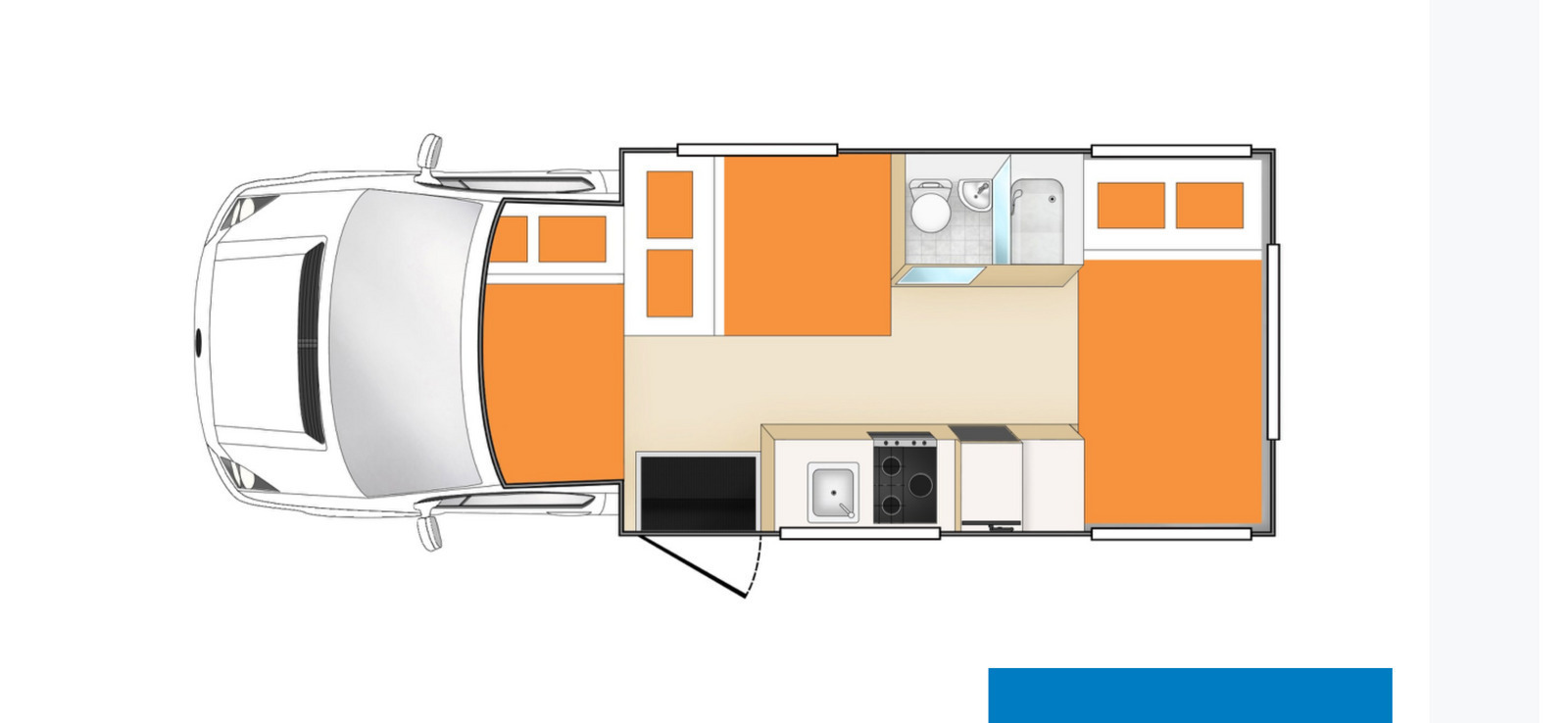 Tortuga nighttime floorplan with three beds